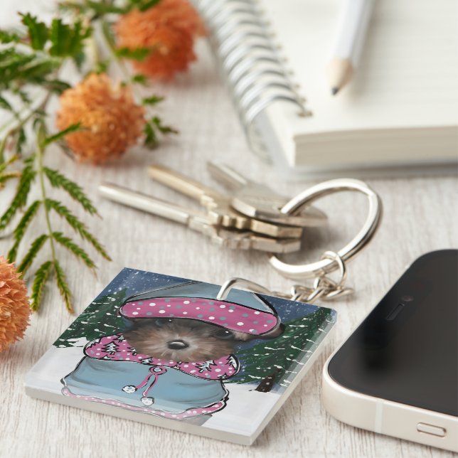 Yorkie Poo Key Ring (Front Right)