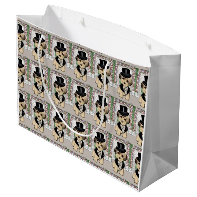 YORKIE POO LARGE GIFT BAG (Back Angled)