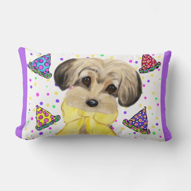 YORKIE POO LUMBAR CUSHION (Front)
