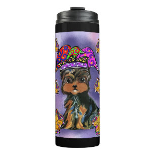 Yorkie Poo Mardi Gras Thermal Tumbler