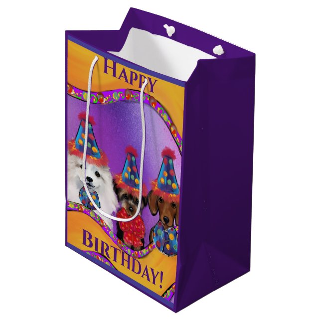 Yorkie Poo  Medium Gift Bag (Front Angled)