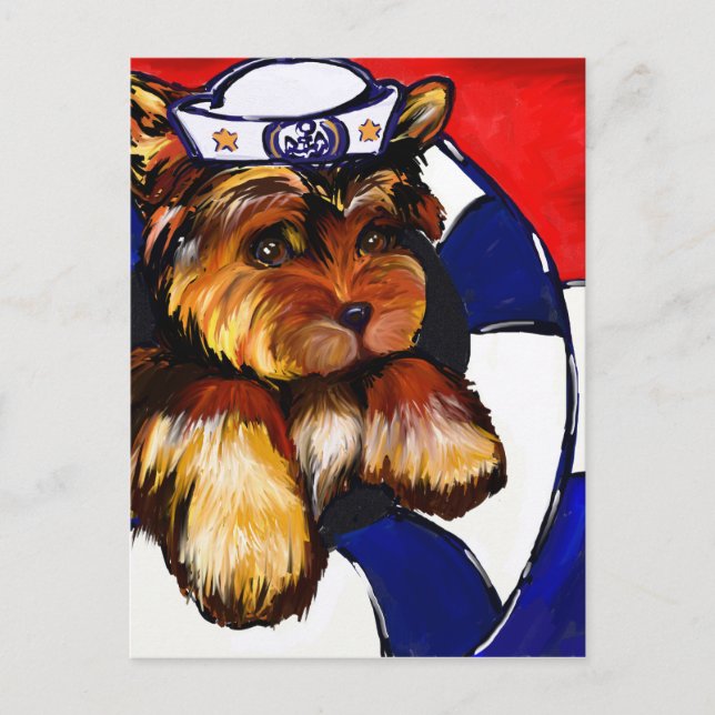 YORKIE POO NAVY POSTCARD (Front)