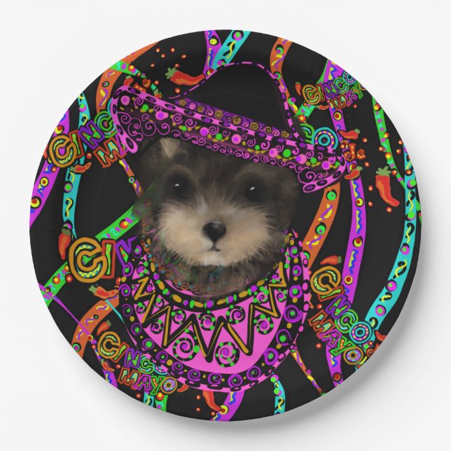 Yorkie Poo   Paper Plate (Front)