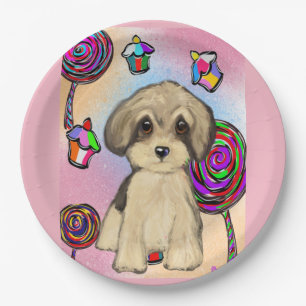 Yorkie Poo Paper Plate