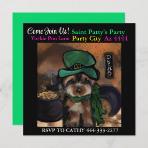Yorkie Poo Party  Invitation