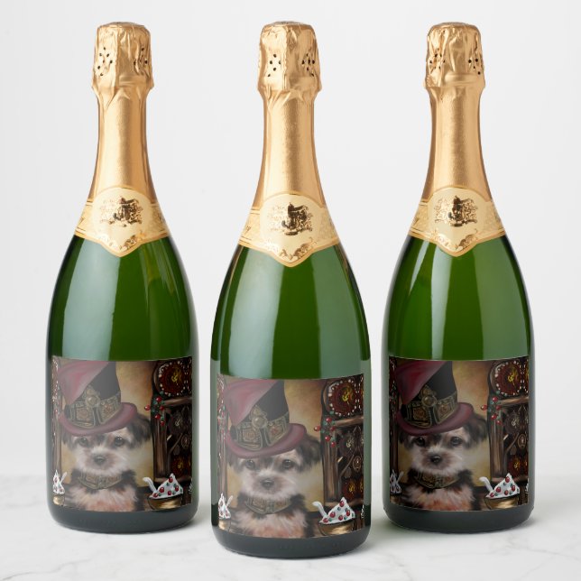 Yorkie Poo Sparkling Wine Label (Bottles)