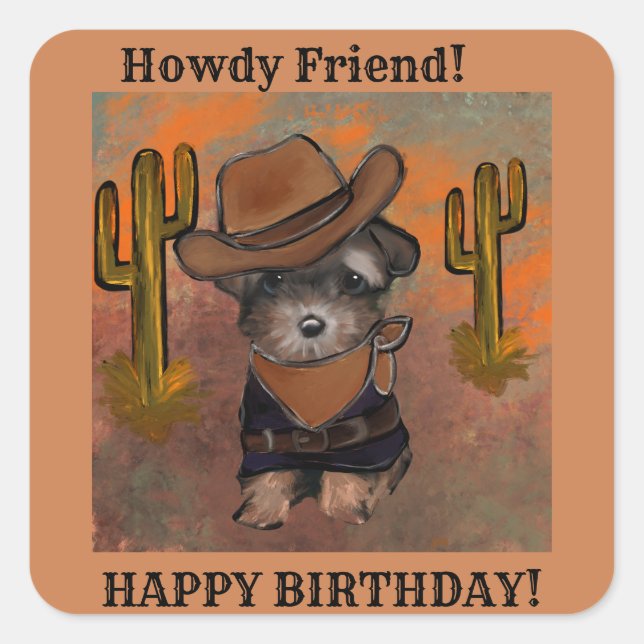 Yorkie Poo Square Sticker (Front)