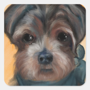 YORKIE POO SQUARE STICKER