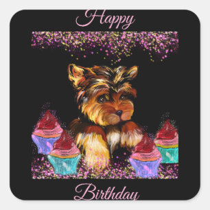 Yorkie Poo Square Sticker