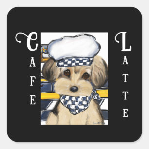 YORKIE POO  SQUARE STICKER