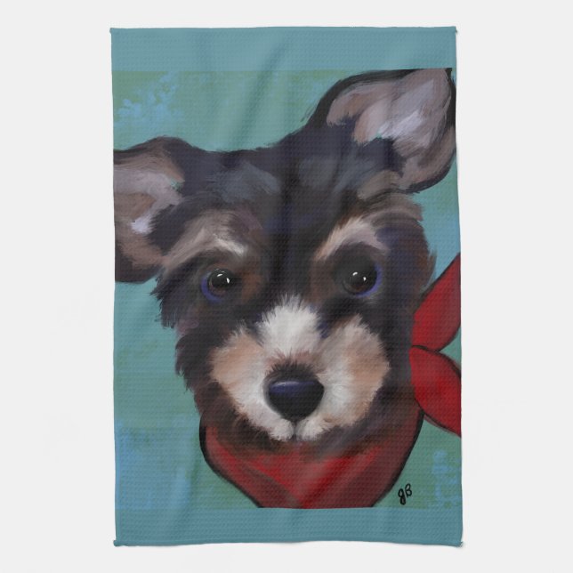 Yorkie Poo             Tea Towel (Vertical)