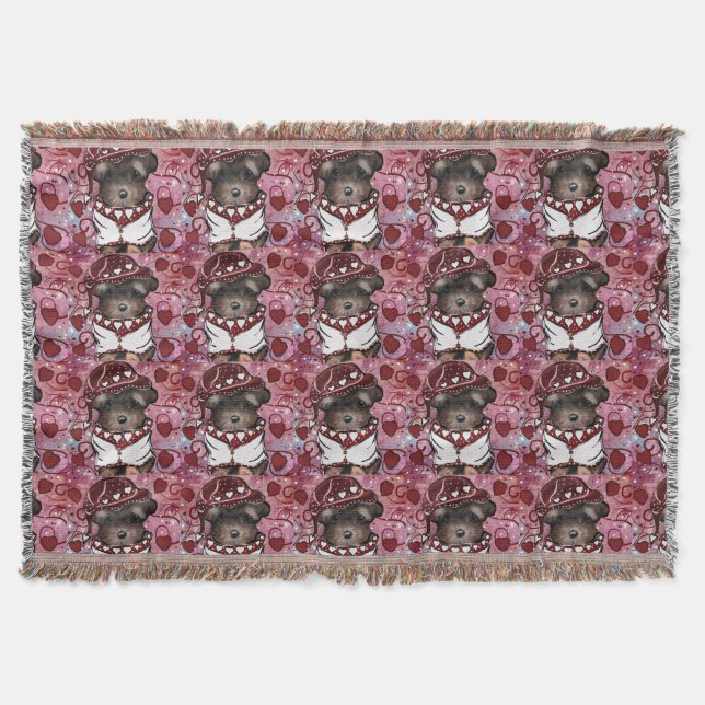 Yorkie Poo Throw Blanket (Front)
