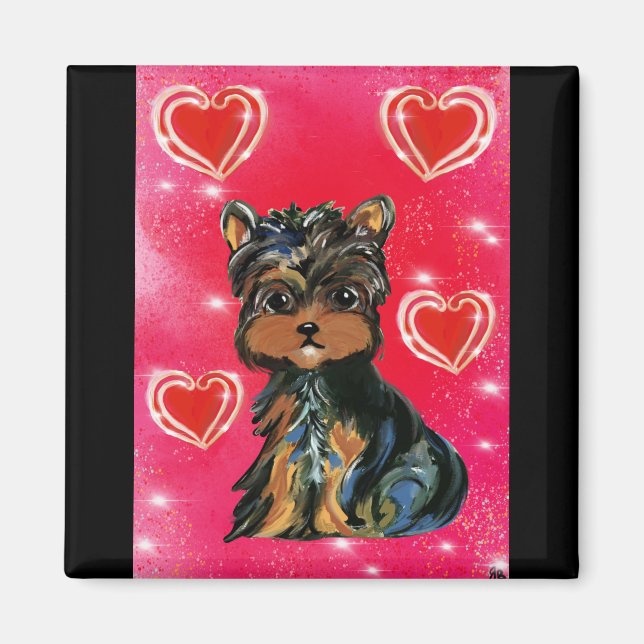 Yorkie Poo Valentine Magnet (Front)