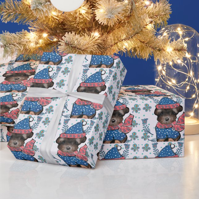 Yorkie Poo  Wrapping Paper (Holidays)