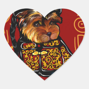 Yorkie Poo Year of the Dog Heart Sticker