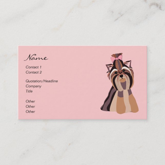Yorkie Portrait Business Card (Front)