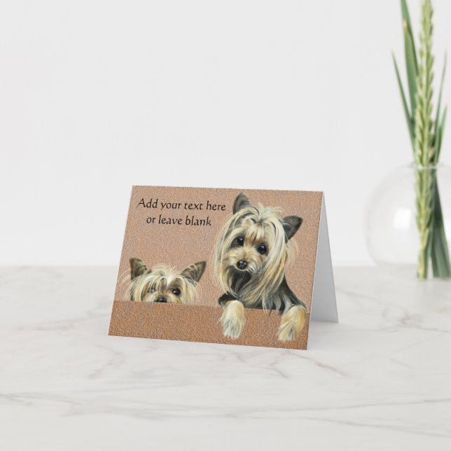 Yorkie Puppy Dog Note card, Thank you cards (Front)