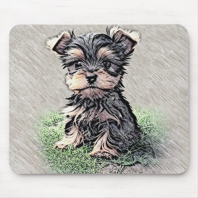 Yorkie, Puppy,pet Mouse Pad (Front)