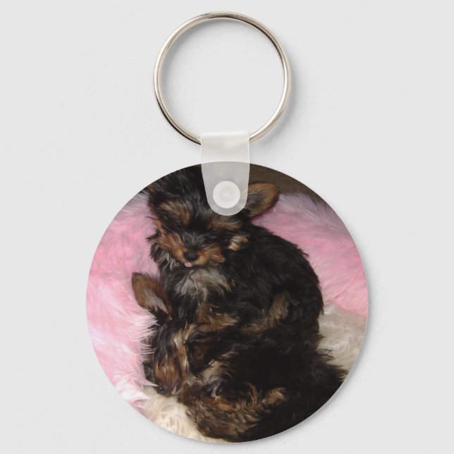 Yorkie Pups Keychain (Front)