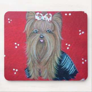 Yorkie Red Mouse pad