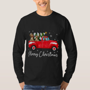 Yorkie Red Truck Christmas Santa Hat Dog Xmas T-Shirt