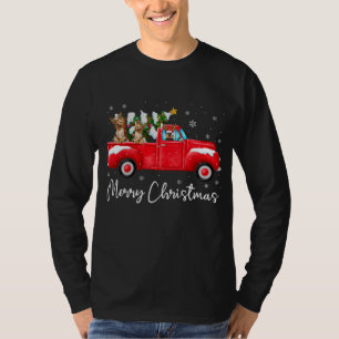 Yorkie Red Truck Christmas Shirt Santa Hat Dog Xma