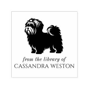 Yorkie Silhouette Minimalist #4 Library Book Name Self-inking Stamp