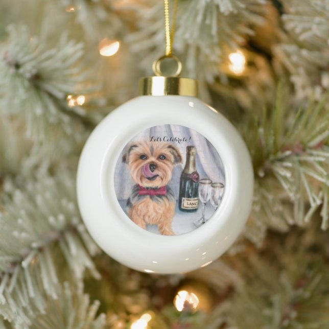 Yorkie Snowflake Framed Ornament (Tree)