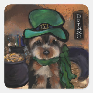 Yorkie square sticker