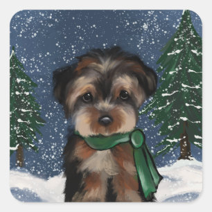 YORKIE SQUARE STICKER