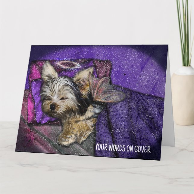 Yorkie Sympathy Tribute Pet Loss Greeting Card (Front)