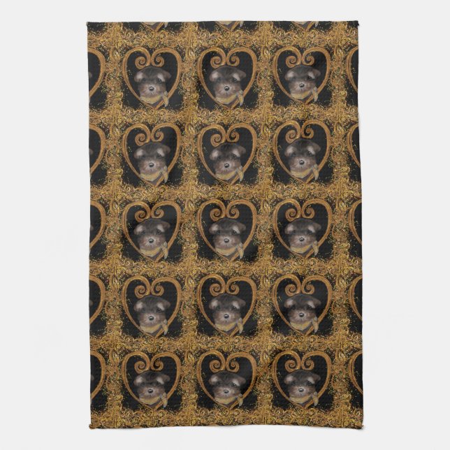 Yorkie       tea towel (Vertical)