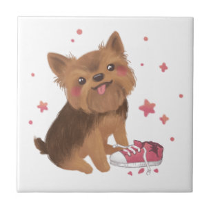Yorkie the Cutest Trouble Maker Ceramic Tile
