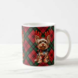 Yorkie The Reindeer  Coffee Mug