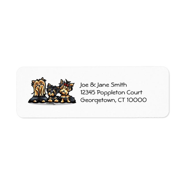 Yorkie Trio Return Address Label (Front)