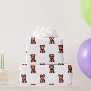 Yorkie Valentine's Day - White Wrapping Paper