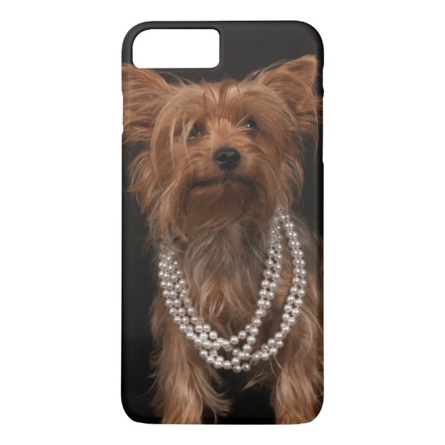 Yorkie with Pearls Case-Mate iPhone Case (Back)