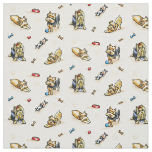Yorkie World Natural White Fabric