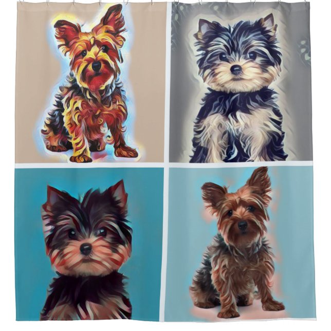 Yorkie Yorkshire Dog Shower Curtain (Front)