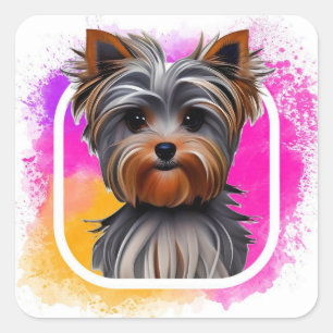 Yorkie, Yorkshire Terrier, Animal Square Sticker