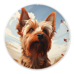 Yorkie Yorkshire Terrier Cute Dog Puppy Ceramic Knob