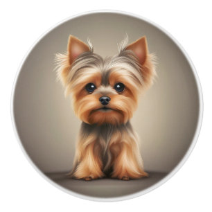 Yorkie Yorkshire Terrier Cute Dog Puppy Ceramic Knob