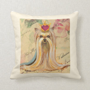 Yorkie Yorkshire terrier Portrait Princess Cushion
