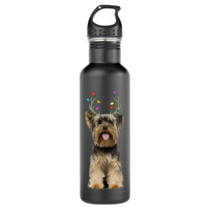 Yorkie Yorkshire Terrier Reindeer Christmas Dog 710 Ml Water Bottle