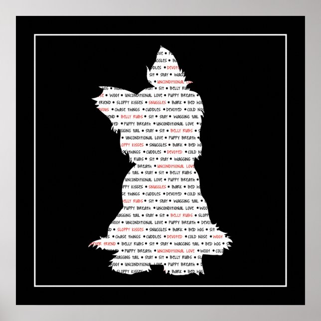 Yorkie / Yorkshire Terrier Word Art Poster (Front)