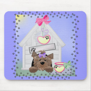 Yorkiegirl-doghouse Mouse Pad