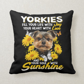 Yorkies and Sunshine Cushion
