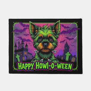 Yorkiestein Happy Howl-o-ween Doormat