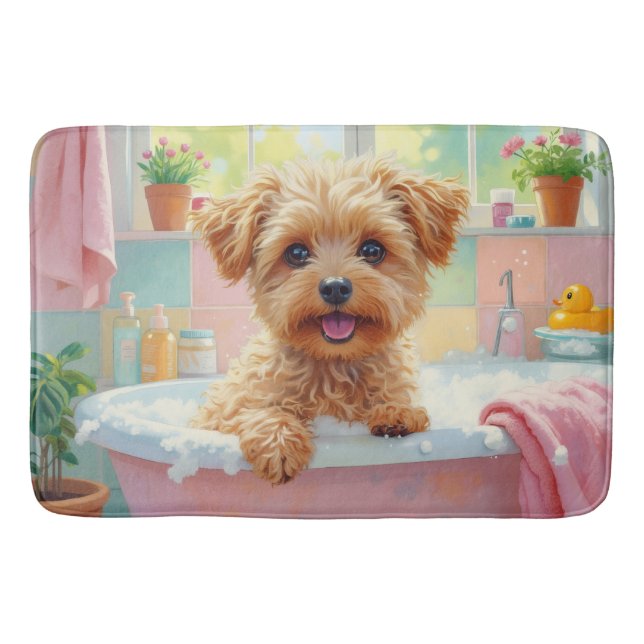 Yorkipoo Bath Decor Mat (Front)