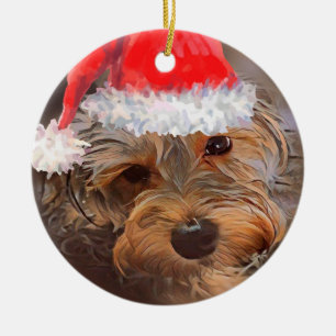 Yorkipoo Christmas Ornament